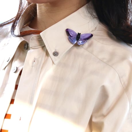 ククシュゼット 正規商品 アクセ ピン クリップ 虫 かわいい ギフト Coucou Suzette 紫色 蝶 ヘア クリップ パープル(pubutterflyclip)
