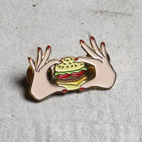 ククシュゼット 正規商品 ピンバッジ ブローチ かわいい おしゃれ フランス 個性的 Coucou Suzette バーガー ピン ホワイト (burgerpin)