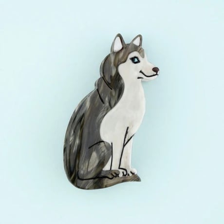 ククシュゼット 正規商品 ヘア アクセ クリップ 犬 Coucou Suzette ハスキー ヘア クロー グレー (huskyclaw)