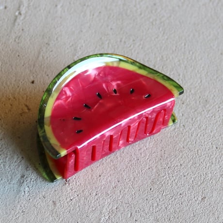 ククシュゼット 正規商品 ヘア アクセ クリップ かわいい 果物 フルーツ フランス Coucou Suzette スイカ ヘア クロー レッド(watermelonclaw)