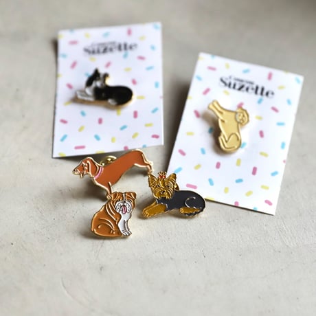 ククシュゼット 正規商品 ピンバッジ ドッグ 犬 ブローチ 可愛い おしゃれ ギフト プレゼント アクセサリー Coucou Suzette フランス Dog Pin 17種類展開(dogpin)