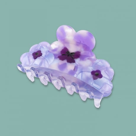 ククシュゼット 正規商品 ヘア アクセ クリップ Coucou Suzette ビッグ パンジー ヘア クロー パープル (bigpansyclaw)