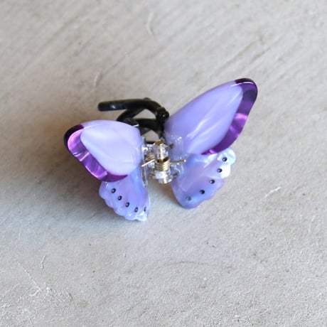 ククシュゼット 正規商品 ヘア アクセ クリップ 蝶 虫 かわいい Coucou Suzette 紫 蝶 ミニ ヘア クロー パープル(pubutterflyminiclaw)