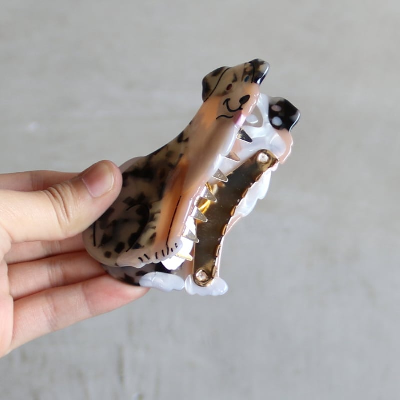 ククシュゼット 正規商品 ヘア アクセ クリップ 犬 オーストラリアン