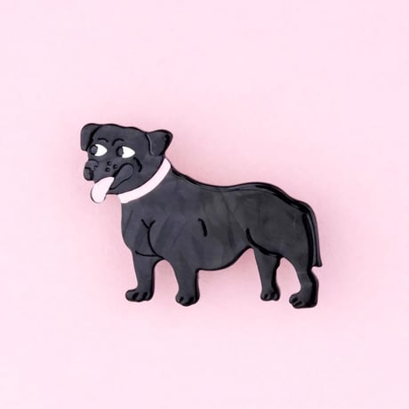 ククシュゼット 正規商品 ヘアアクセ クリップ ピン ヘアピン 犬 フランス Coucou Suzette スタッフィー ヘア クリップ ブラック(staffyclip)