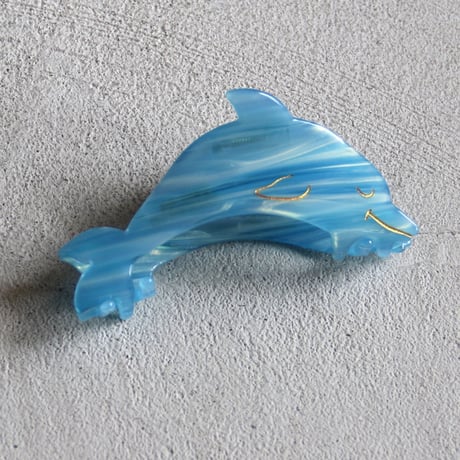 ククシュゼット 正規商品 ヘア アクセ クリップ かわいい 海 夏 魚 生き物 フランス Coucou Suzette イルカ ヘア クロー ブルー(dolphinclaw)