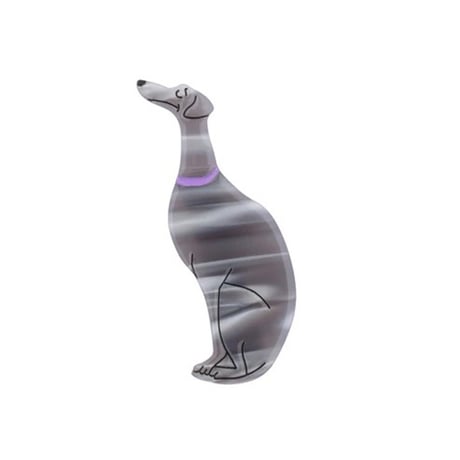 ククシュゼット 正規商品 ヘアアクセ クリップ ピン ヘアピン 犬 フランス Coucou Suzette  ウィペット ヘア クリップ グレー(whippetclip)