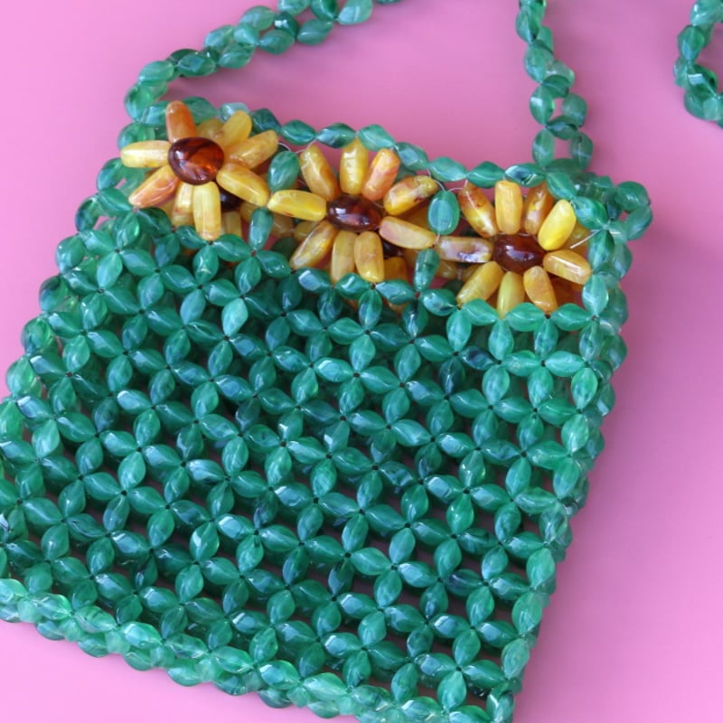 ククシュゼット 正規商品 ビーズ バッグ ショルダー かわいい 花