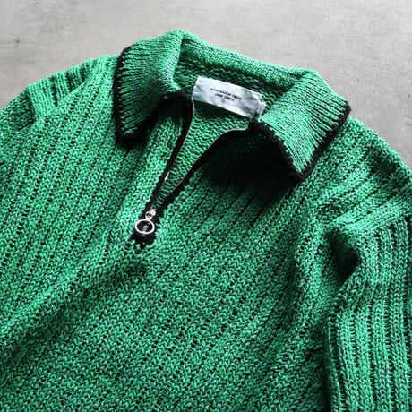 JOHN MASON SMITH / 3G KNIT HALF ZIP POLO SHIRT SOLID / 25skn608s