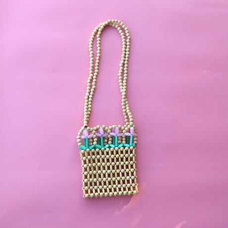 ククシュゼット 正規商品 ビーズ バッグ ショルダー かわいい 花 Coucou Suzette チューリップ ビーズ バッグ Tulip Beaded Bag ベージュ Beige
