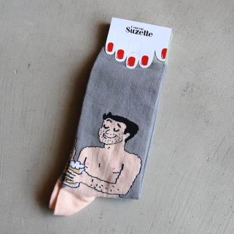 ククシュゼット 正規商品 靴下 メンズ おしゃれ 白人 フランス クルー丈 Coucou Suzette ビール腹 ソックス Beer Belly Socks (beerbellysocks)
