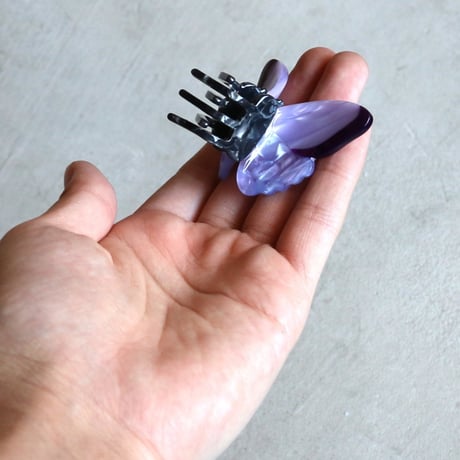 ククシュゼット 正規商品 ヘア アクセ クリップ 蝶 虫 かわいい Coucou Suzette 紫 蝶 ミニ ヘア クロー パープル(pubutterflyminiclaw)