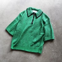 JOHN MASON SMITH / 3G KNIT HALF ZIP POLO SHIRT SOLID / 25skn608s