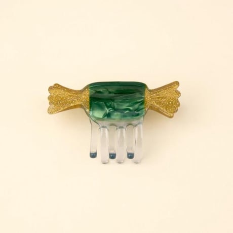 Coucou Suzette / Green Christmas Candy Mini Hair Claw / greenchristmascandyminiclaw
