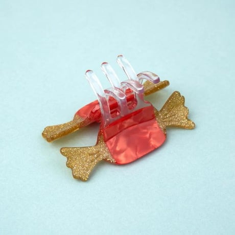 Coucou Suzette / Red Christmas Candy Mini Hair Claw / redchristmascandyminiclaw