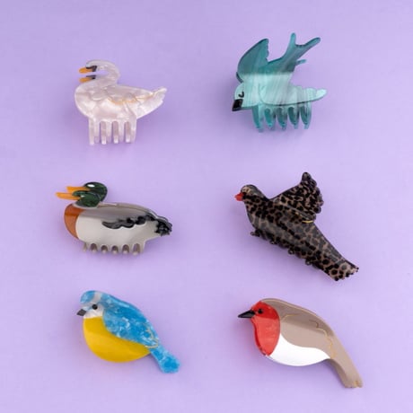 ククシュゼット 正規商品 ヘア アクセ クリップ かわいい 鳥 フランス Coucou Suzette  ツグミ ヘア クロー ブラウン まだら模様 (thrushclaw)