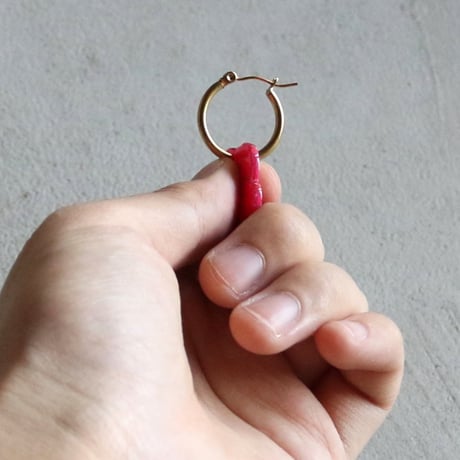 ククシュゼット 正規商品 ピアス レディース 2個売り 両耳用 花 かわいい フランス ハイビスカス イヤリング ピンク (hibiscusear)