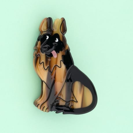 ククシュゼット 正規商品 ヘア アクセ クリップ 犬 ジャーマンシェパード ヘア クロー ブラウン (geshepherdclaw)