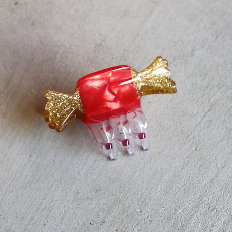 Coucou Suzette / Red Christmas Candy Mini Hair Claw / redchristmascandyminiclaw