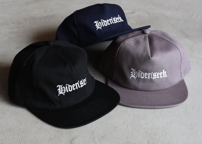 GU ロゴキャップ ネイビー HIDEANDSEEK ハイドアンドシーク 刺繍 ロゴ