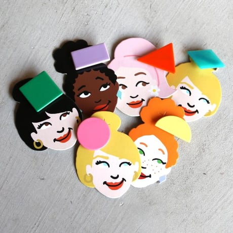 ククシュゼット 正規商品 ヘア アクセ クリップ レトロ かわいい フランス Coucou Suzette 三角形 ヘアクリップ オレンジ(triangleclip)