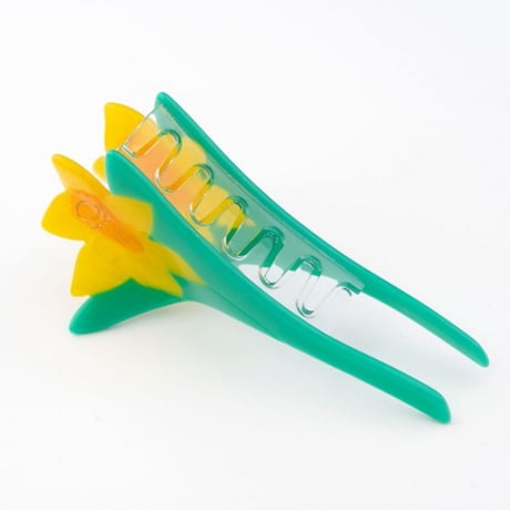 ククシュゼット 正規商品 ヘア アクセ クリップ かわいい 花 フランス ギフト Coucou Suzette 水仙 ヘア クロー イエロー (daffodilclaw)