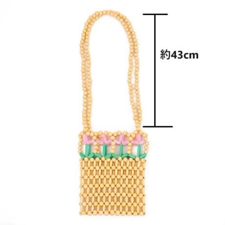 ククシュゼット 正規商品 ビーズ バッグ ショルダー かわいい 花 Coucou Suzette チューリップ ビーズ バッグ Tulip Beaded Bag ベージュ Beige