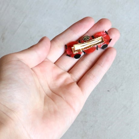 ククシュゼット 正規商品 アクセ ピン クリップ 虫 かわいい おしゃれ ギフト Coucou Suzette てんとう虫 ヘア クリップ レッド×ブラック(ladybugclip)