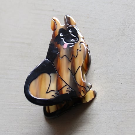 ククシュゼット 正規商品 ヘア アクセ クリップ 犬 ジャーマンシェパード ヘア クロー ブラウン (geshepherdclaw)