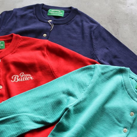 GREEN BUTTER / Washable Cotton Cardigan / gb24sswcca