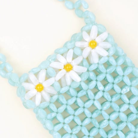 ククシュゼット 正規商品 ビーズ バッグ ショルダー かわいい 花 Coucou Suzette デイジー ビーズ バッグ Daisy Beaded Bag ブルー Blue