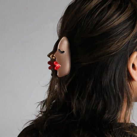 ククシュゼット 正規商品 ヘア アクセ クリップ 個性的 顔 フランス Coucou Suzette フェイス ヘア クロー Face Hair Claw ブラウン (bkfaceclaw)
