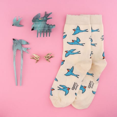 ククシュゼット 正規商品 ヘア アクセ クリップ かわいい 鳥 フランス Coucou Suzette ツバメ 燕 ヘア クロー ブルー (swallowclaw)