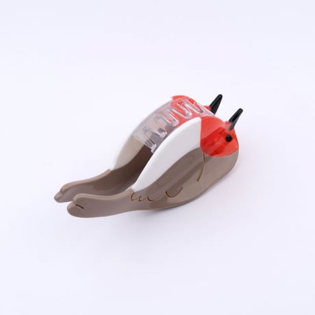 ククシュゼット 正規商品 ヘア アクセ クリップ かわいい 鳥 ウグイス フランス Coucou Suzette  コマドリ ヘア クロー レッド×ベージュ(robinclaw)