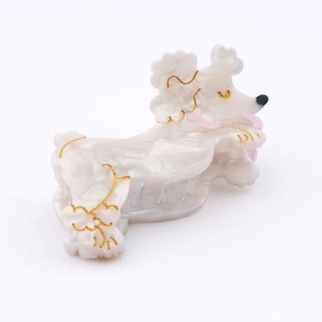 ククシュゼット 正規商品 ヘア アクセ クリップ 犬 プードル ヘア クロー ホワイト (poodleclaw)