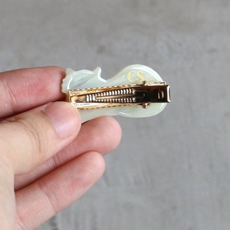 ククシュゼット 正規商品 ヘアアクセ クリップ ピン 猫 シャム ヘアピン フランス Coucou Suzette シャム猫 ヘア クリップ ホワイト (siamesecatclip)