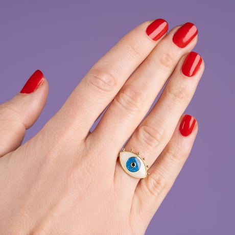 ククシュゼット 正規商品 アクセ 指輪 アイ ムード リング Eye Mood Ring ホワイト×ゴールド White×Gold (eyering)