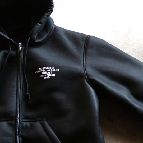 HIDEANDSEEK / PU Leather Boa Hooded Jacket / HJ-110325