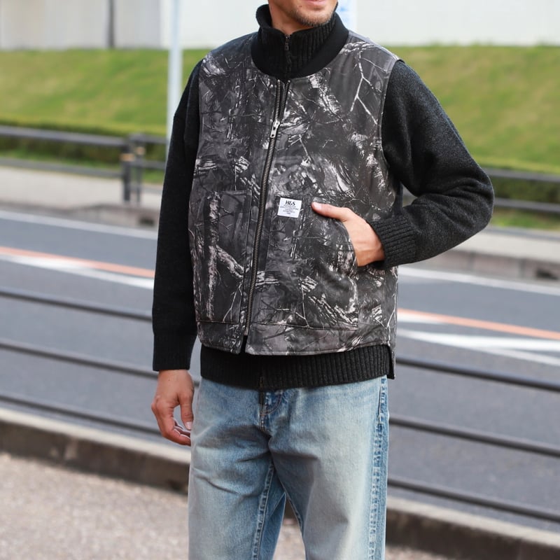 HIDEANDSEEK / Camo Zip Work Vest / HJ-100225 |