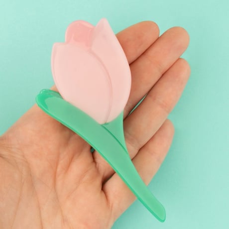 ククシュゼット 正規商品 ヘア アクセ クリップ かわいい 花 フランス Coucou Suzette チューリップ ヘア クロー ピンク(singletulipclaw)