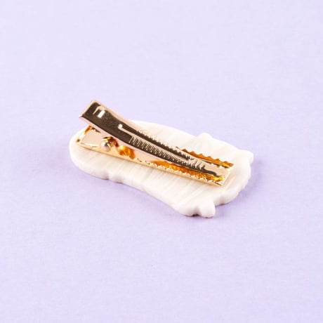 ククシュゼット 正規商品 ヘアアクセ クリップ ピン 猫 ヘアピン フランス Coucou Suzette ペルシャ ネコ ヘア クリップ ホワイト (persiancatclip)
