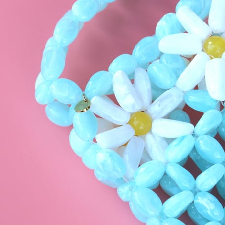 ククシュゼット 正規商品 ビーズ バッグ ショルダー かわいい 花 Coucou Suzette デイジー ビーズ バッグ Daisy Beaded Bag ブルー Blue