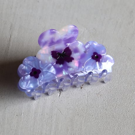 ククシュゼット 正規商品 ヘア アクセ クリップ Coucou Suzette ビッグ パンジー ヘア クロー パープル (bigpansyclaw)
