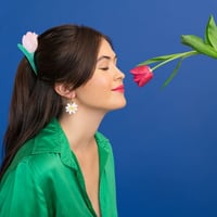ククシュゼット 正規商品 ヘア アクセ クリップ かわいい 花 フランス Coucou Suzette チューリップ ヘア クロー ピンク(singletulipclaw)
