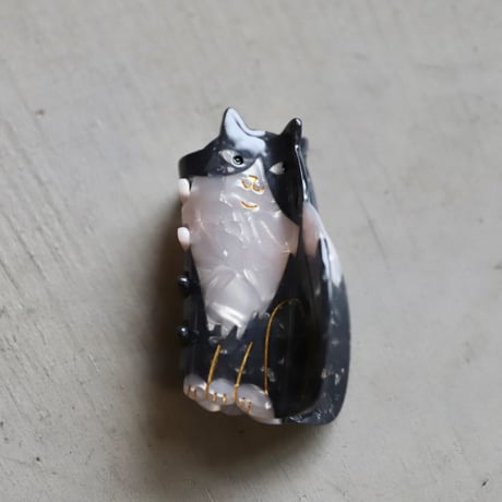 ククシュゼット 正規商品 ヘア アクセ クリップ かわいい 猫 フランス Coucou Suzette ブラック ホワイト キャット ヘア クロー ブラック×ホワイト(bkwhcatclaw)