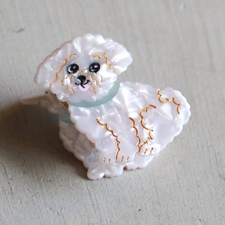 ククシュゼット 正規商品 ヘア アクセ クリップ 犬 ビション ヘア クロー  ホワイト系 (bichonclaw)
