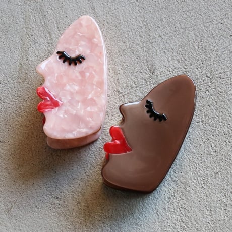 ククシュゼット 正規商品 ヘア アクセ クリップ 個性的 顔 フランス Coucou Suzette フェイス ヘア クロー Face Hair Claw ブラウン (bkfaceclaw)