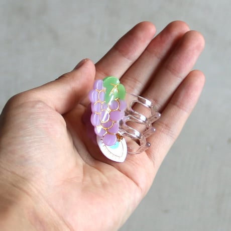 ククシュゼット 正規商品 ヘア ミニ アクセ クリップ フルーツ 果物 Coucou Suzette ブドウ ヘア クロー パープル (grapeminiclaw)