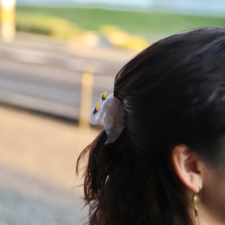 ククシュゼット 正規商品 ヘア アクセ クリップ かわいい 鳥 フランス Coucou Suzette  白鳥 ハクチョウ ヘア クロー ホワイト (swanclaw)