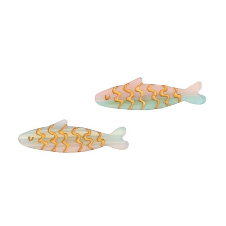 ククシュゼット 正規商品 ヘア アクセ ピン かわいい 海 魚 フランス Coucou Suzette イワシ クリップ セット(sardinesclip)